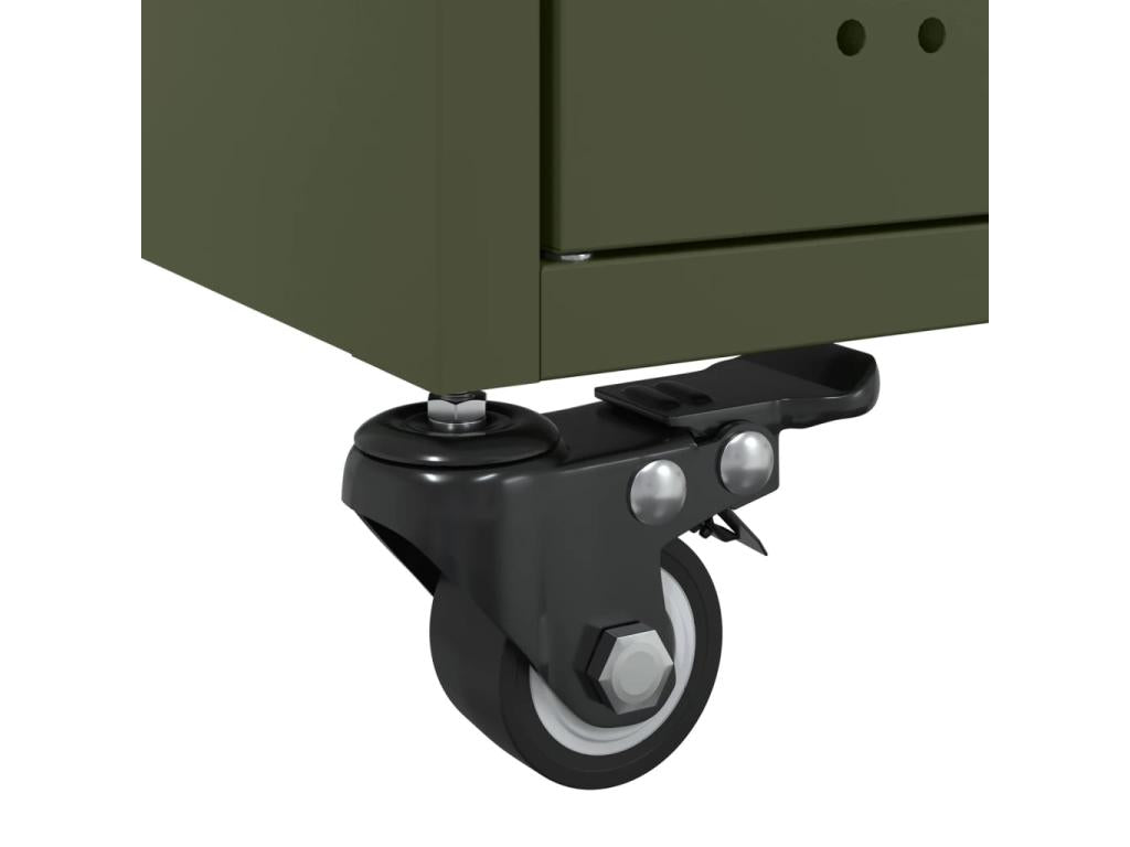 Table basse vert olive 68x50x43.5 cm acier laminé à froid JEQR67154