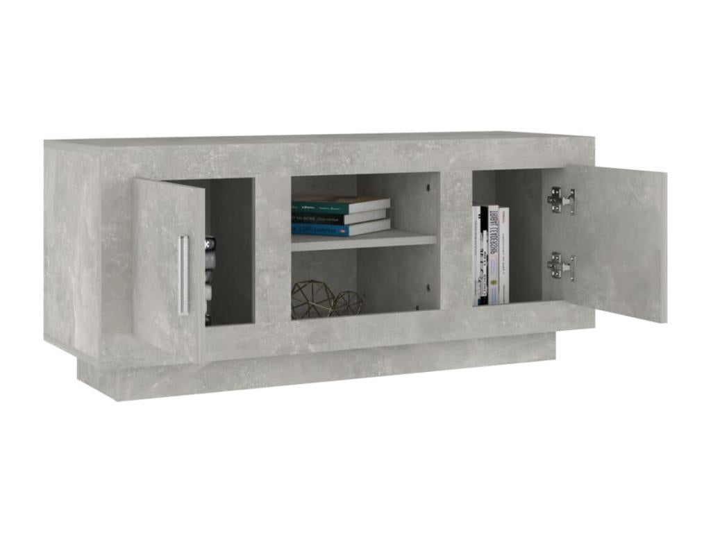 Meuble TV gris béton 102x35x45 cm bois d'ingénierie PGEB10143