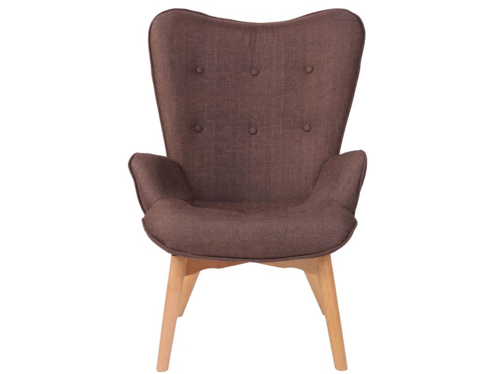 Fauteuil - Tissu / Bois - Marron - Dekonao NZVG09061