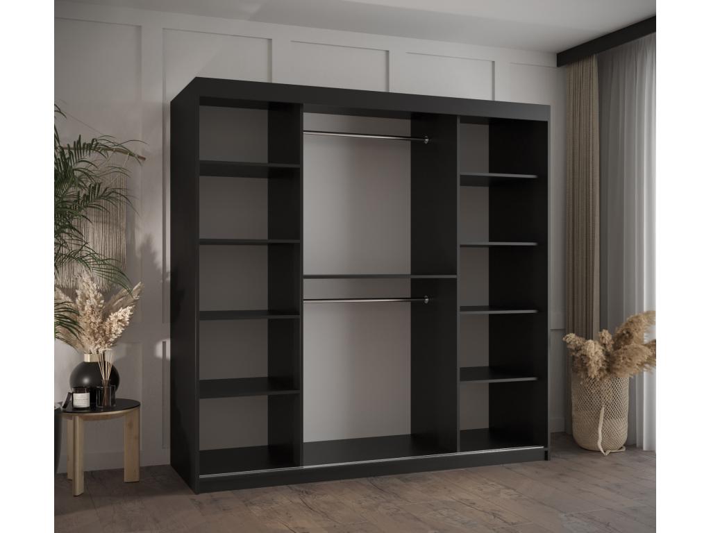 ARMOIRE Nobellea 3 À PORTES COULISSANTES 200/180/62 2 Portes negro AAWO88230