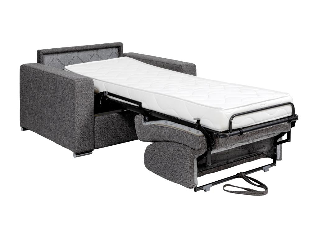 Fauteuil convertible Dekonao en tissu anthracite - Couchage 70 cm - Matelas 14 cm - Dekonao KYFA84820