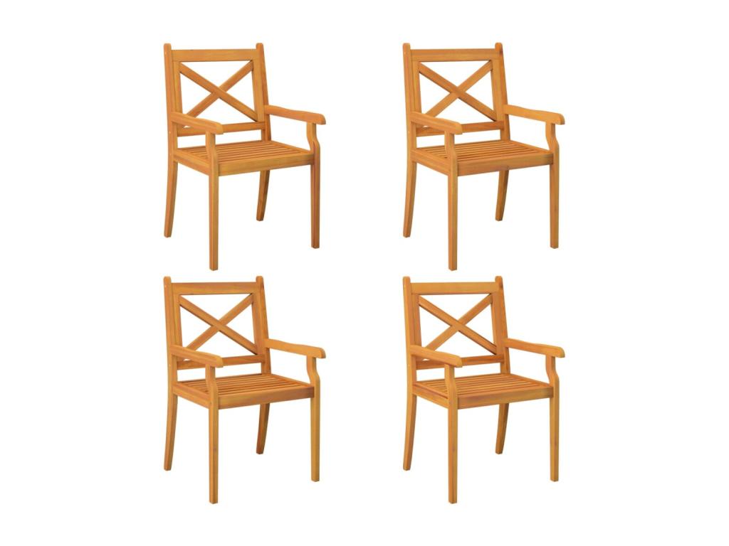 Chaises à dîner d'extérieur 4 pcs Bois d'Nobellea massif JMIA54965