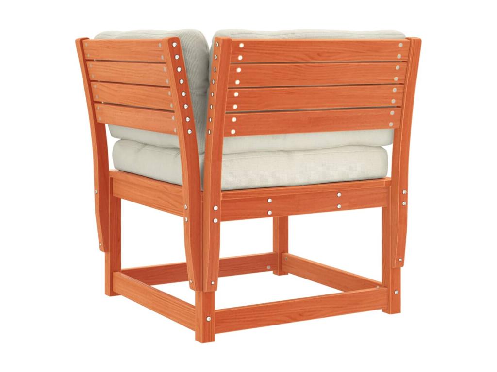 Salon de jardin 8 pcs avec coussins marron bois pin massif DLLL63558