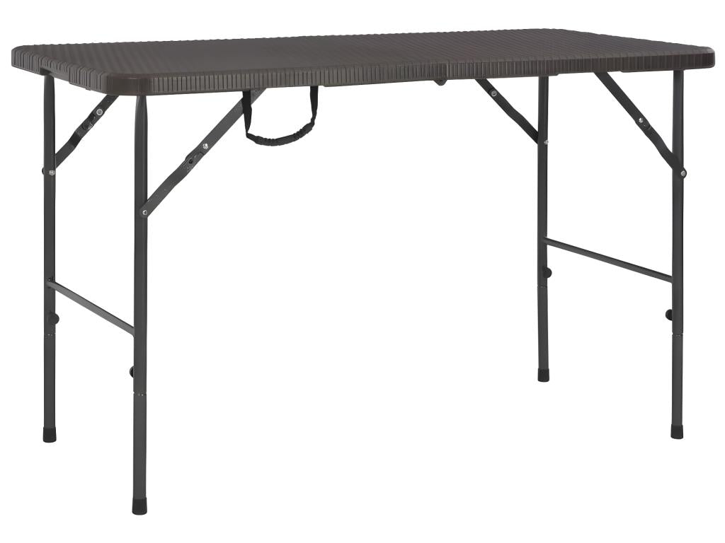 Table de jardin pliante Marron 120x60x74cm PEHD Aspect de rotin MWWW46079