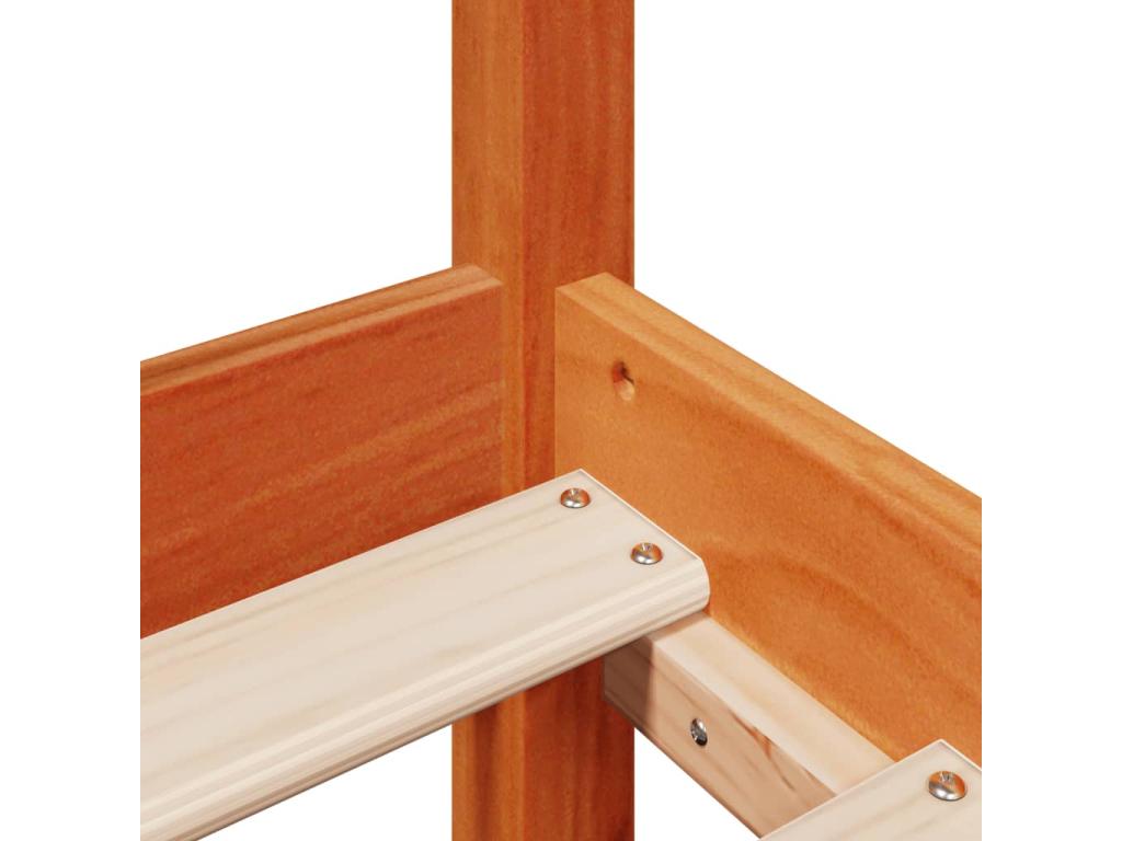 Cadre de lit sans matelas cire marron 120x190cm bois pin massif FJBR19303