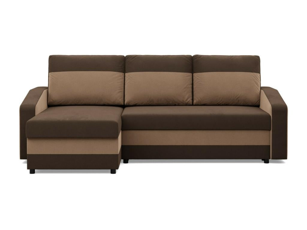 Canapé d'angle avec fonction couchage Universelle Seite Brun foncé Brun JZYG98184