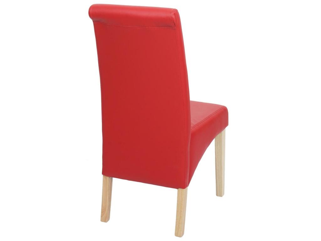 Lot de 2 chaises de salle à manger Chaise de cuisine Chaise M37 - similicuir mat - rouge - pieds clairs FSYV05025