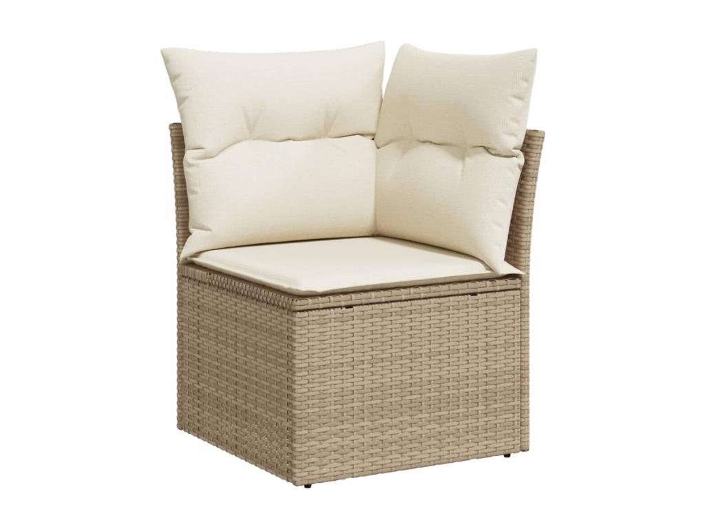 Salon de jardin avec coussins 12 pcs beige résine tressée VXQF37726