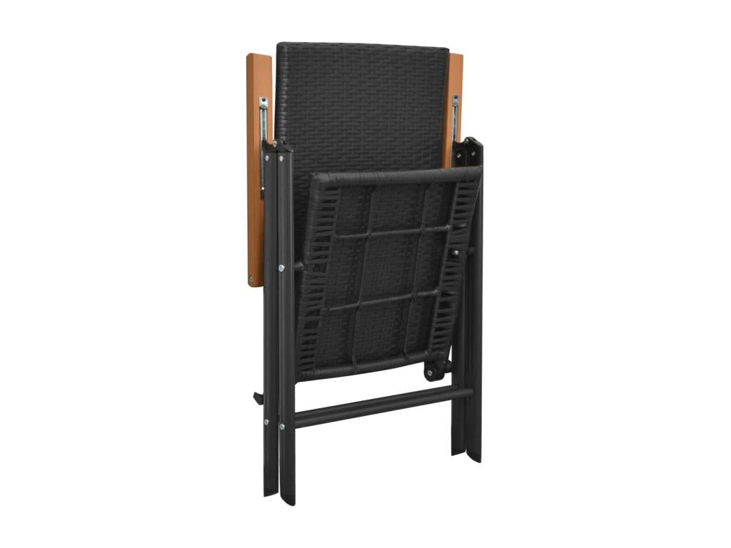 Chaises empilables de jardin 2 pcs Résine tressée Noir CWWC01802