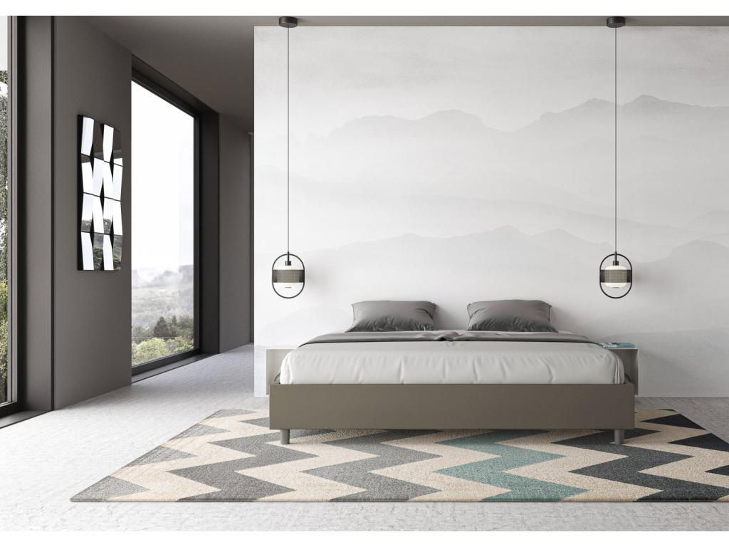 Cadre de lit Dekonao size avec sommier rembourrée 200x200 similicuir cappuccino Dekonao KPAQ75249