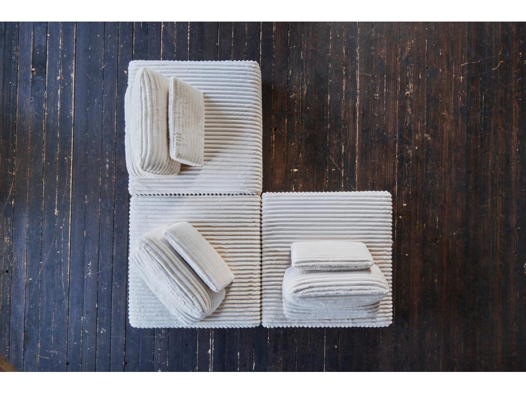 Canapé - blanc crème velours côtelé - Nobellea SOFT ZRKT85314