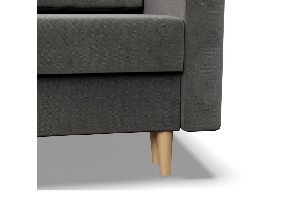 Droite Canapé d'angle avec fonction couchage Coussin réversible Gris clair VAJE51236
