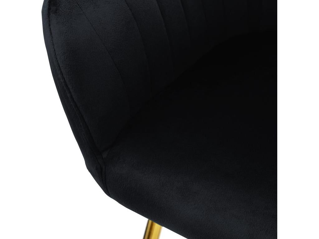 Chaises de salle à manger avec dossier lot de 2 revêtement en velours noir avec pieds en métal Dekonao JEXU01855