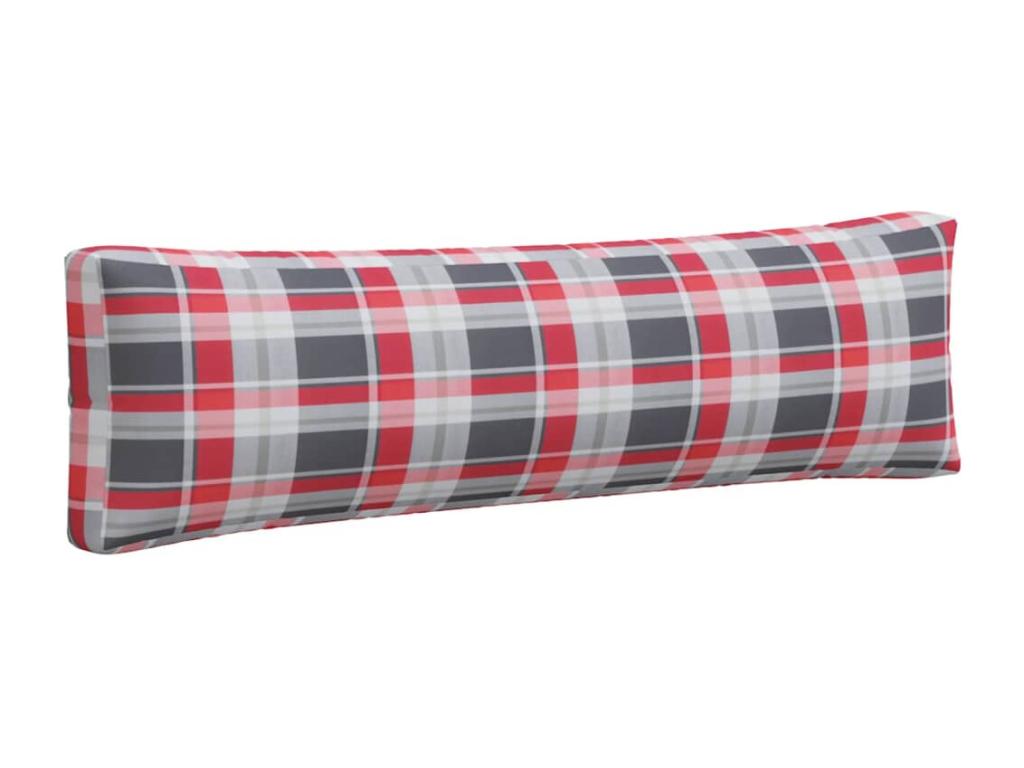 Coussins de palette 2 pièces carreaux rouges tissu TQAR39878