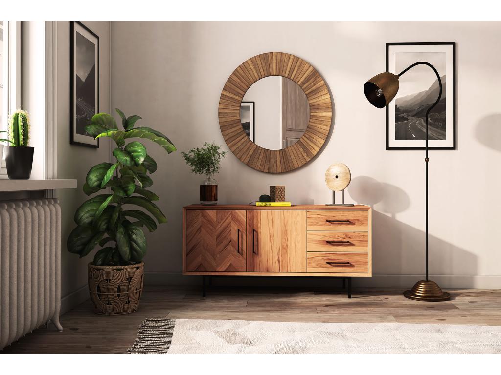 Dekonao - Commode en bois massif de cœur de hêtre huilé naturel GWDC74157