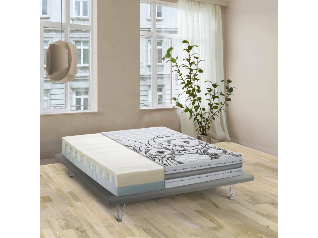 Matelas double Dekonao matelas en mousse à mémoire de forme et Waterfoam Made in Italy anti-acariens et hypoallergénique 160x190h 22 cm ZHNI11059