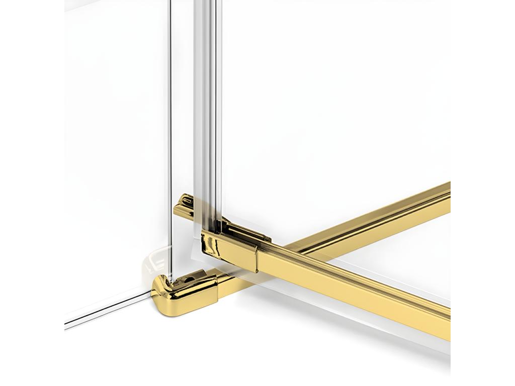 Cabine de douche 120x110cm 2 portes pivotantes Nobellea GOLD BRUSHED doré brossé acces d'angle XTIC59094