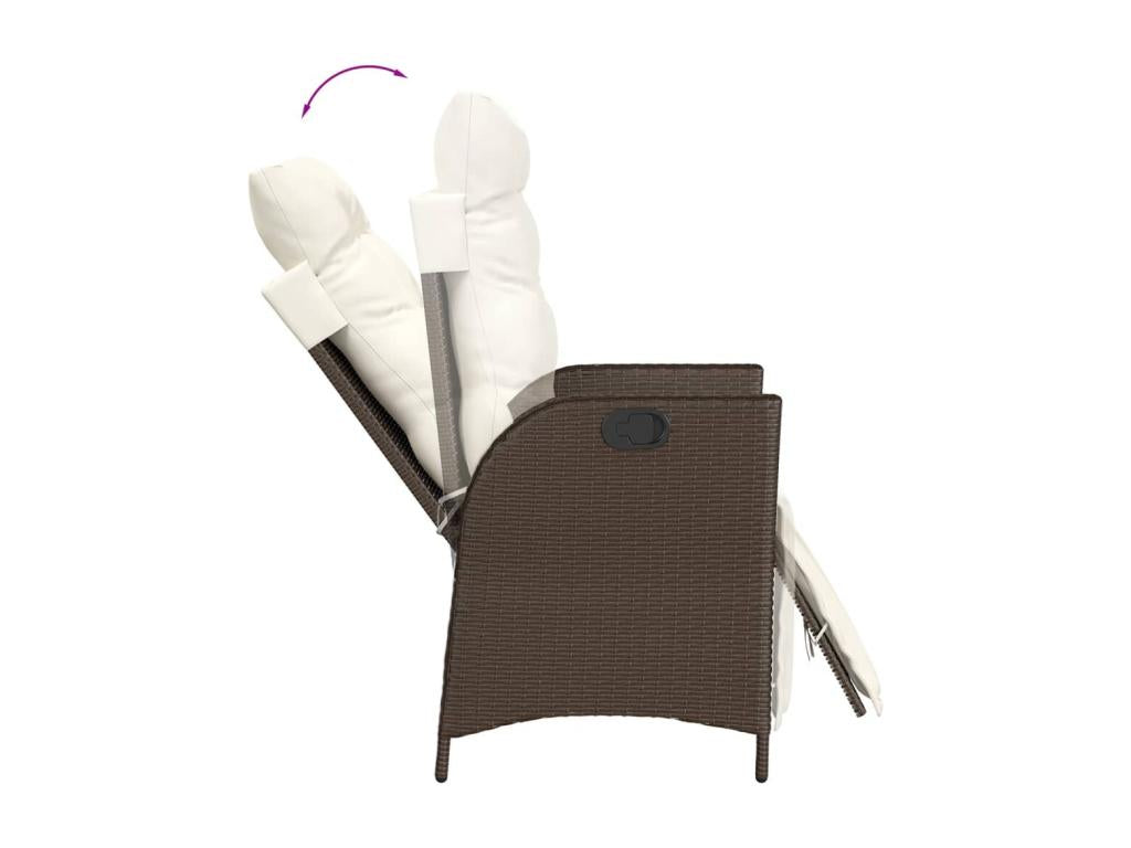 Ensemble à manger de jardin et coussins 9 pcs marron poly rotin TOKB76580