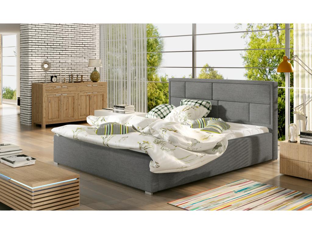 Lit Dekonao XL 200x200 /Tissu-Gris KKIF60225
