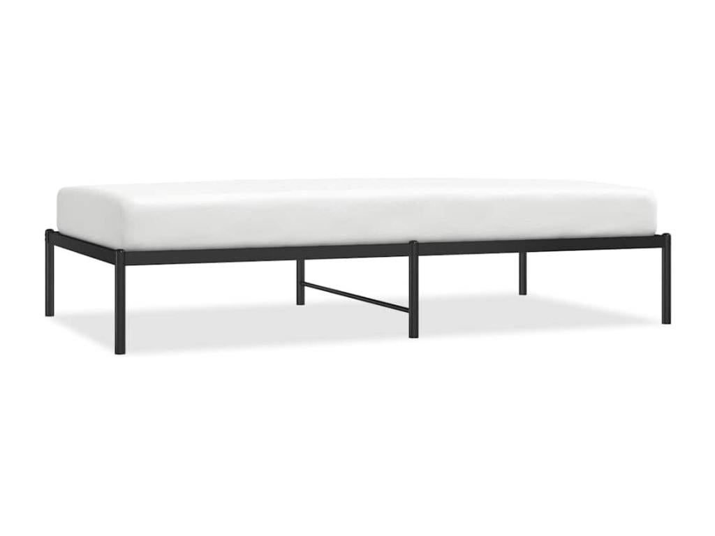 Cadre de lit métal sans matelas noir 100x190 cm ZSYG12577