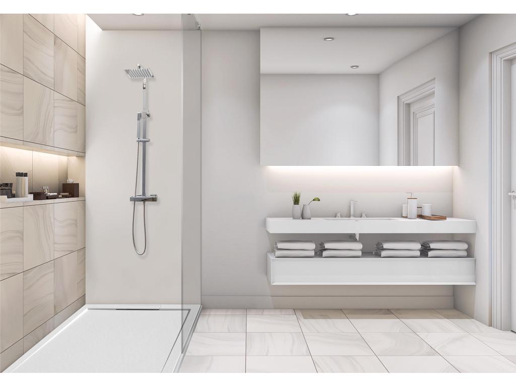 RECEVEUR DE DOUCHE 150x80 cm Ligne Nobellea en résine et poudre de marbre avec grille latérale en résine de marbre ZBUR45373