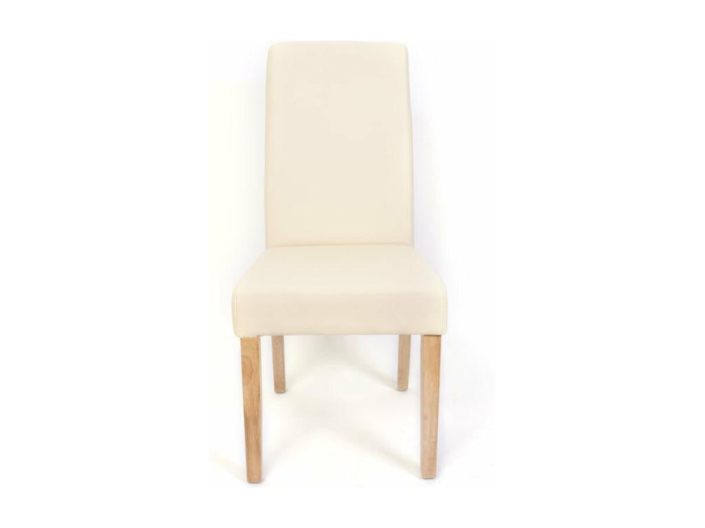 Set de 2 chaises de salle à manger en synthétique crème mat pieds clairs CDS04026 TRLD84235