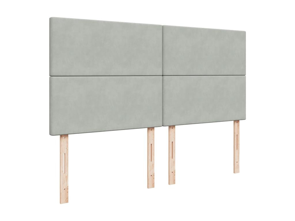 Sommier à Dekonao de lit et matelas Gris clair 180x200cm Velours VSTF80633