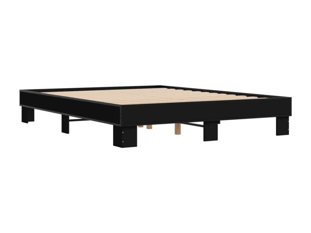 Cadre de lit sans matelas noir 150x200 cm UVVN89015