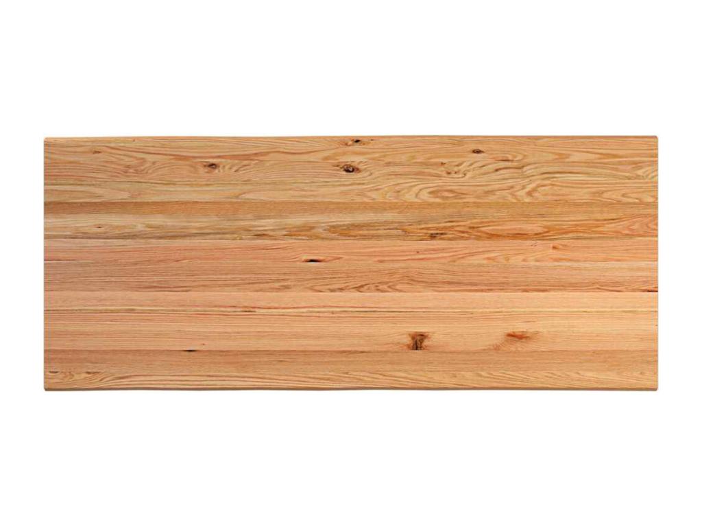 Table à manger marron clair bois de chêne massif rectangulaire WUKH83707