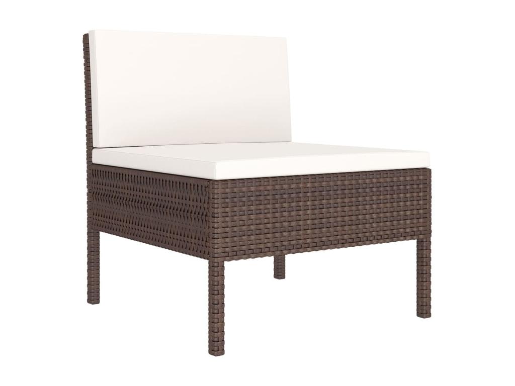 Salon de jardin 9 pcs avec coussins Résine tressée Marron 46 ESXX35557