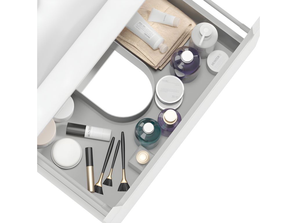 Meuble sous-vasque 120cm 4 tiroirs Nobellea Blanc et Bois GRTC22083