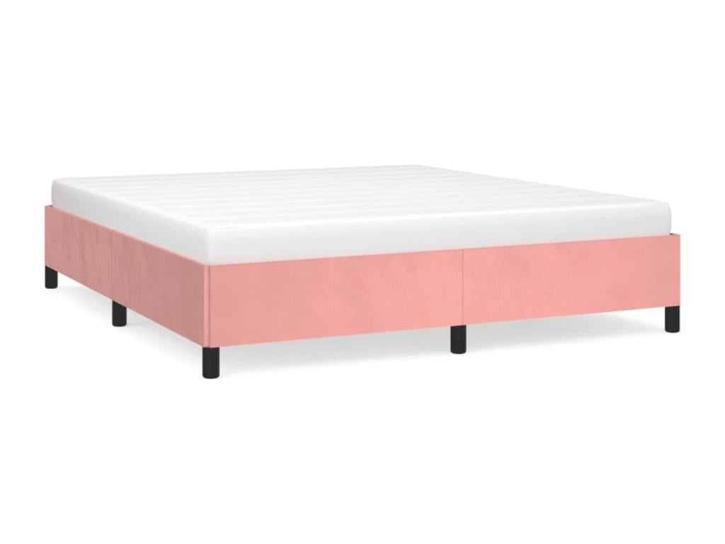 Cadre de lit sans matelas rose 160x200 cm velours QMFZ43029