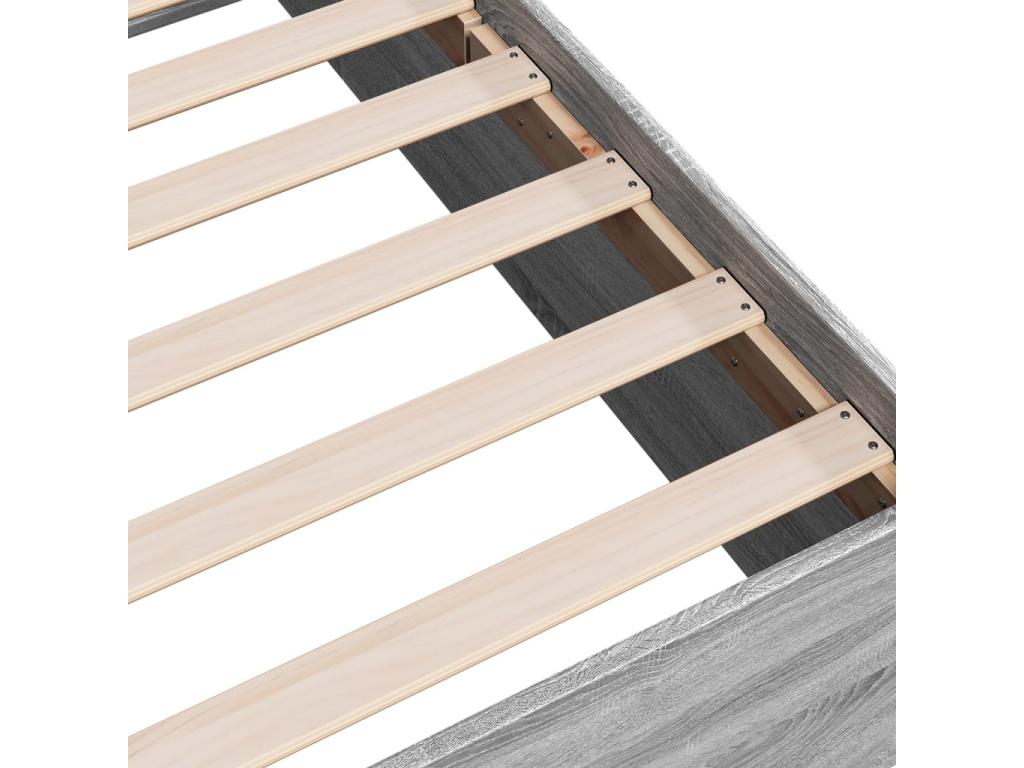Cadre de lit Nobellea gris 90x190 cm bois d'ingénierie FHFP56881