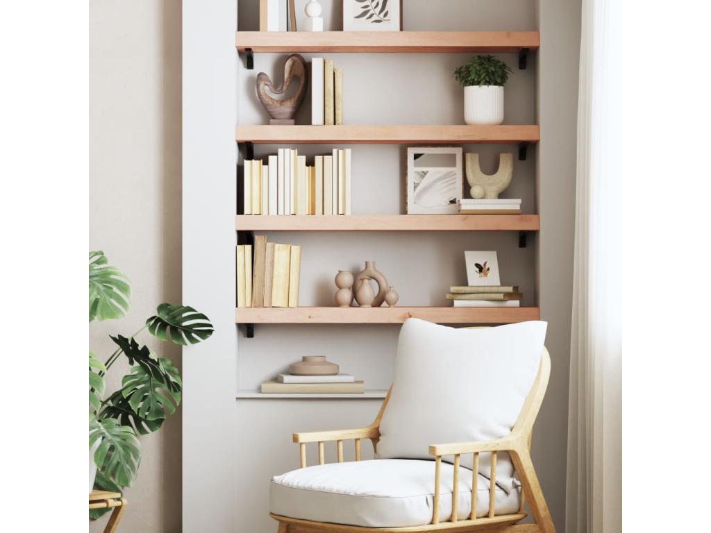 Étagère murale 100x20x6 bois de chêne massif non traité JZDV06337