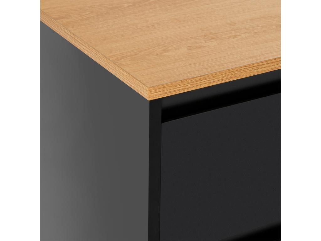 Commode Dekonao 3 tiroirs couleur Noir KHFG51815