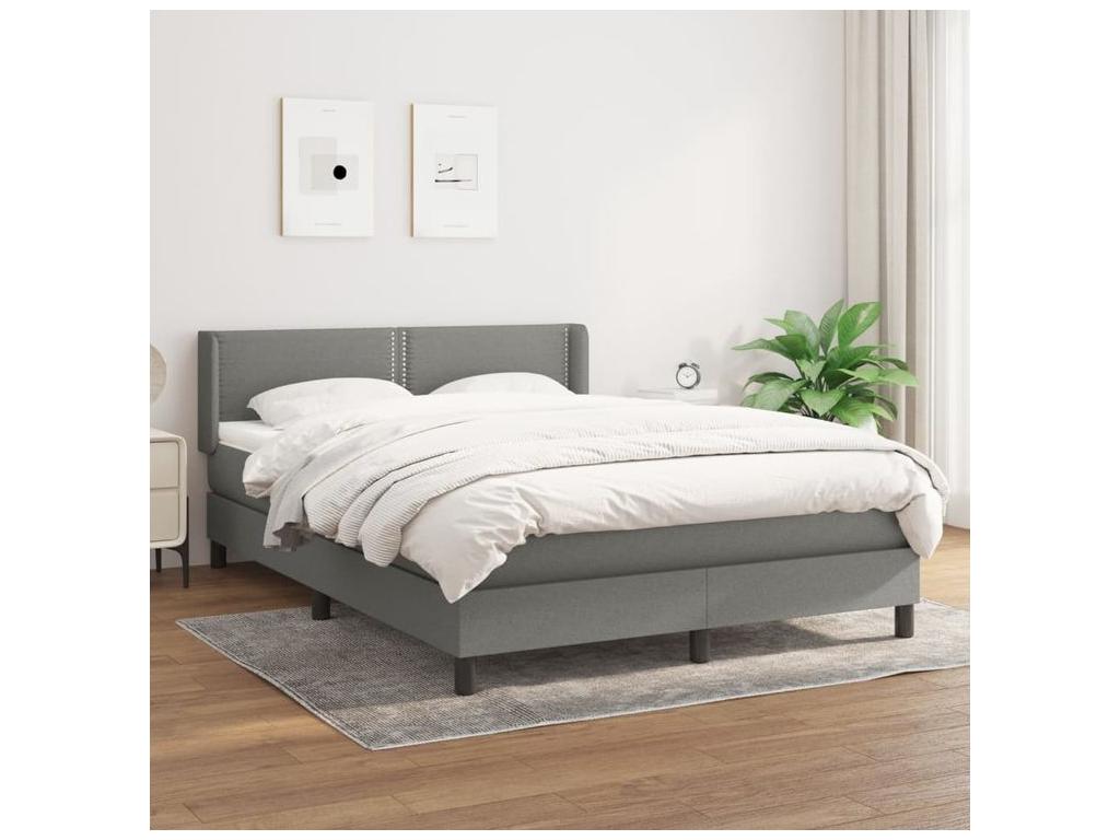 Sommier à Nobellea de lit avec matelas Gris foncé 140x200 Tissu WHWO82022