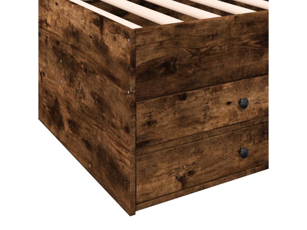 Lit de jour avec tiroirs sans matelas chêne fumé 100x200 cm EEDR61169