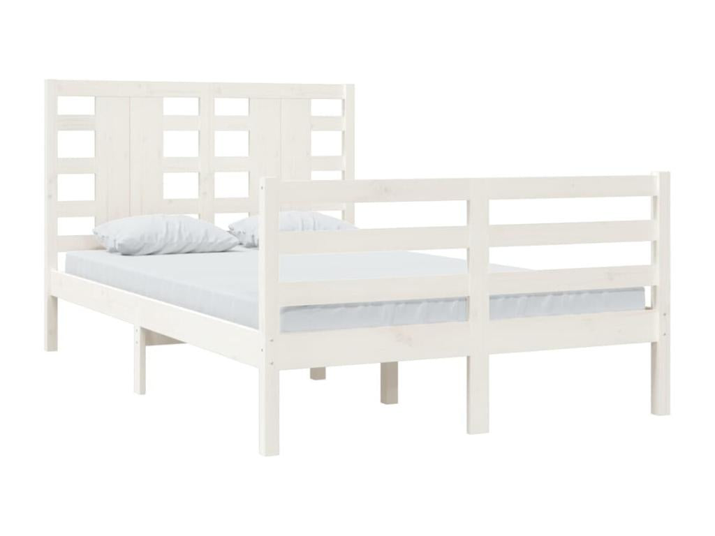 Cadre de lit sans matelas blanc 120x200 cm bois de pin massif SCVB00837