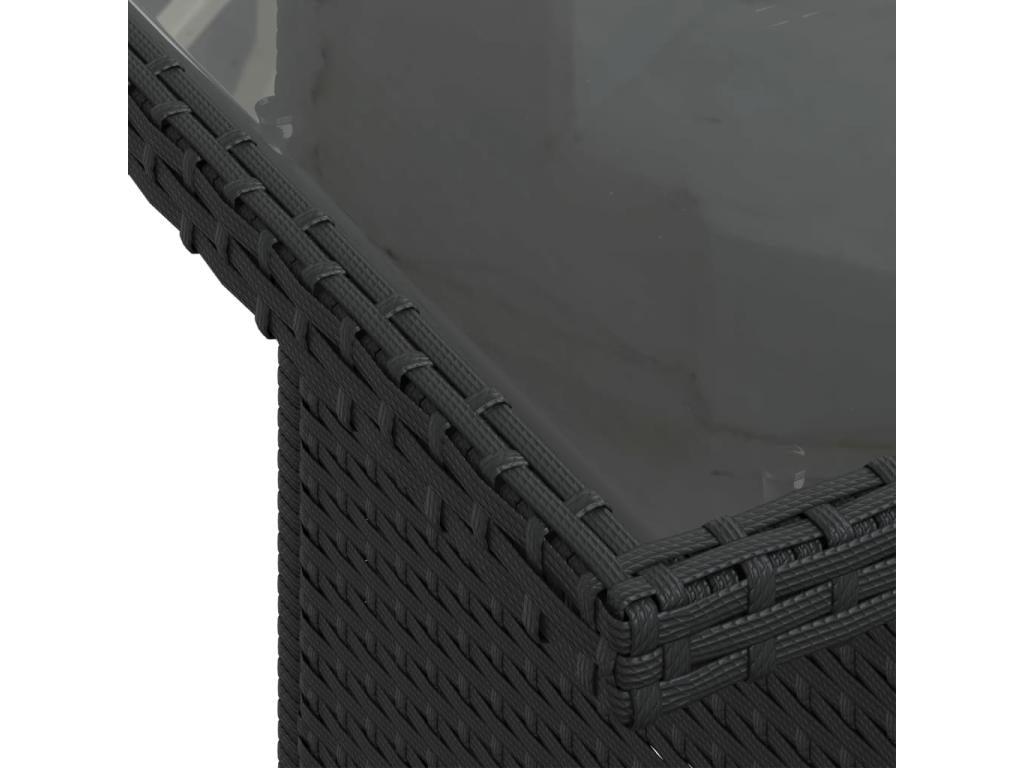 Salon de jardin 10 pièces avec coussins noir résine tressée HRUQ63055