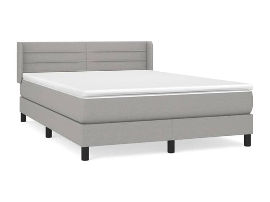 Lit à sommier tapissier avec matelas Gris clair 140x200cm Tissu DBGC30835