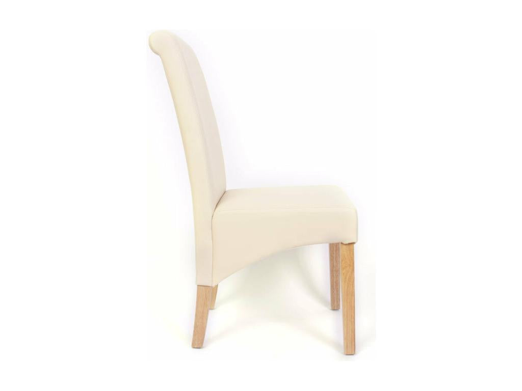 Set de 2 chaises de salle à manger en synthétique crème mat pieds clairs CDS04026 TRLD84235