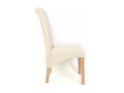 Set de 2 chaises de salle à manger en synthétique crème mat pieds clairs CDS04026 TRLD84235