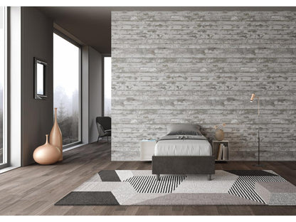 Lit Sommier sans sommier capitonné 80x190 Dekonao microfibre gris EFWK78621