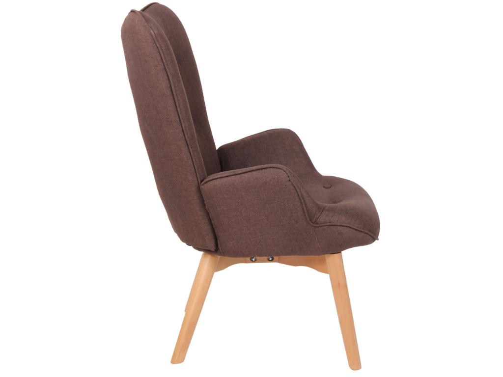 Fauteuil - Tissu / Bois - Marron - Dekonao NZVG09061
