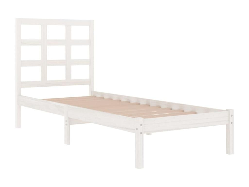 Cadre de lit sans matelas blanc 100x200 cm bois massif NVHU84828
