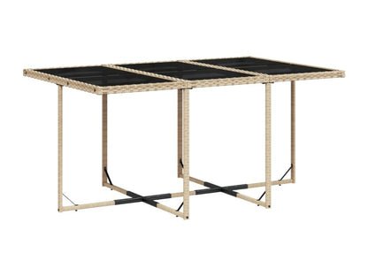 Ensemble à manger de jardin et coussins 11 pcs beige poly rotin CIYO63212