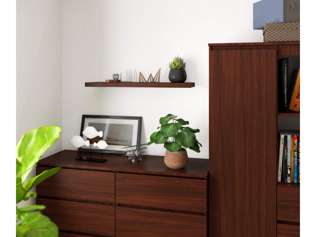 Étagère murale Dekonao PS4 Wengé 80 cm couleur Wengé 1 étagère 80x20x3.2 cm ZNEQ35536