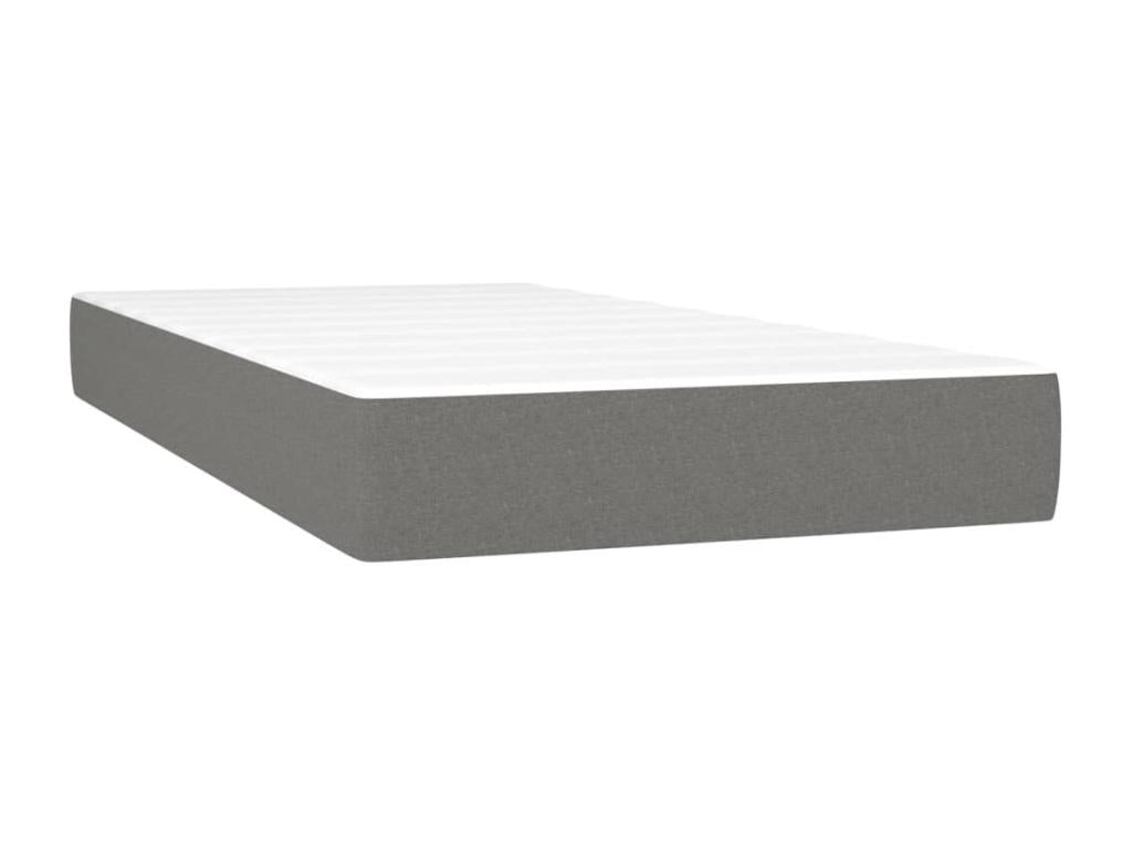 Lit à sommier tapissier avec matelas Gris foncé 90x200 cm Tissu YFJZ26429