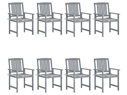 Chaises de jardin et coussins lot de 8 Bois Dekonao solide Gris DYJI99485