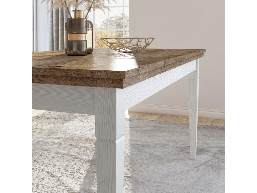 Table à manger extensible 6 à 8 places Dekonao Bois Blanc CTJN83620